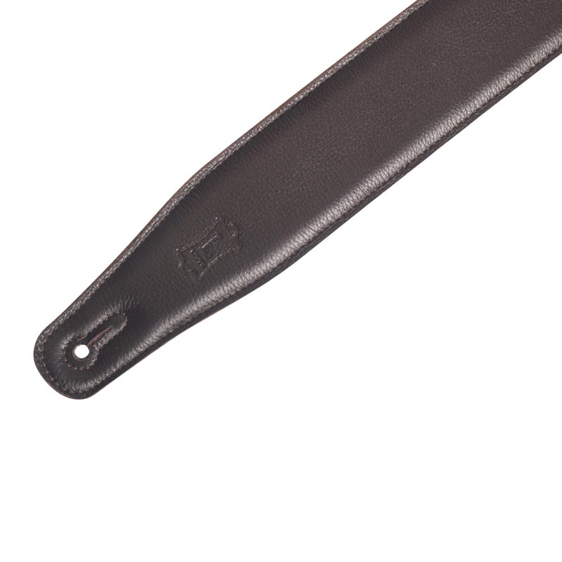 Levy's Leathers Right Height Guitar Strap with RipChord Quick Adjustment Technology and Suede Backing; 2.5" Width Padded Garment Leather - Dark Brown (MRHGS-DBR) - Image 3